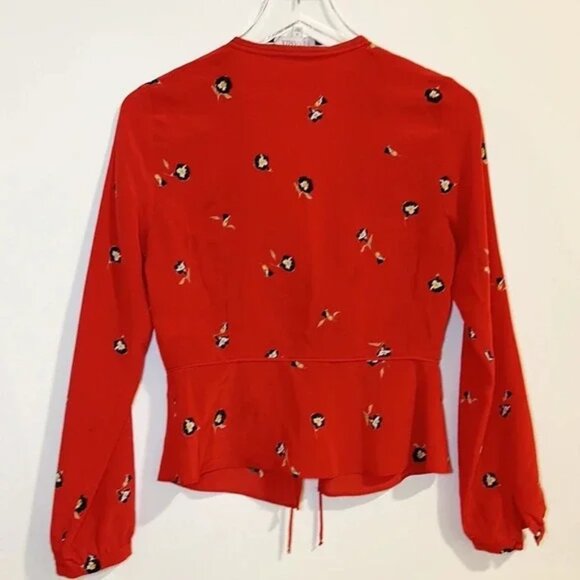 Intermix Kirsten Silk Top Open Tie Front - Picture 2 of 4